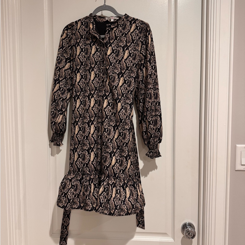 Snake Print Long Sleeve Dress